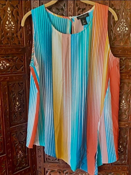 Rachel Zoe Tops - RACHEL ZOE SIZE LARGE SLEEVELESS MULTICOLOR STRIPED BOHO TOP